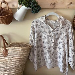 Floral Button-Up Blouse
